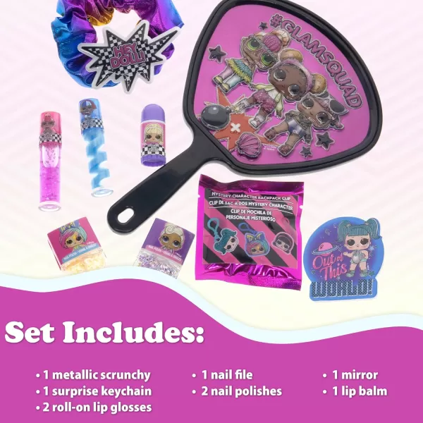 imageLOL Surprise Townley Girl Backpack Cosmetic Makeup Set 10 Pieces Including Lip Gloss Nail Polish Scrunchy Mirror and Surprise Keychain Ages 5 Perfect for Parties Sleepovers and Makeovers