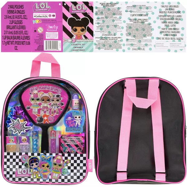 imageLOL Surprise Townley Girl Backpack Cosmetic Makeup Set 10 Pieces Including Lip Gloss Nail Polish Scrunchy Mirror and Surprise Keychain Ages 5 Perfect for Parties Sleepovers and Makeovers