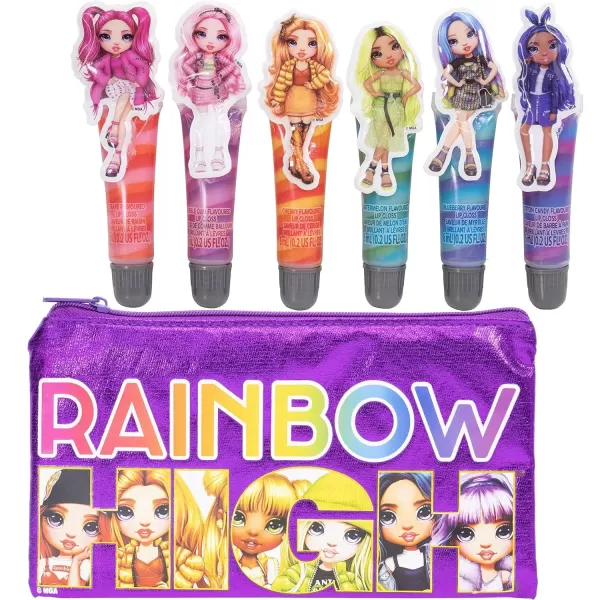 imageTownley Girl Rainbow High 7 Pcs Makeup Set with 6 Flavored and Swirled Lip Glosses ampamp Bonus Bag for Girls Ages 6 Perfect for Parties Sleepovers and Makeovers