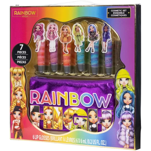 imageTownley Girl Rainbow High 7 Pcs Makeup Set with 6 Flavored and Swirled Lip Glosses ampamp Bonus Bag for Girls Ages 6 Perfect for Parties Sleepovers and Makeovers