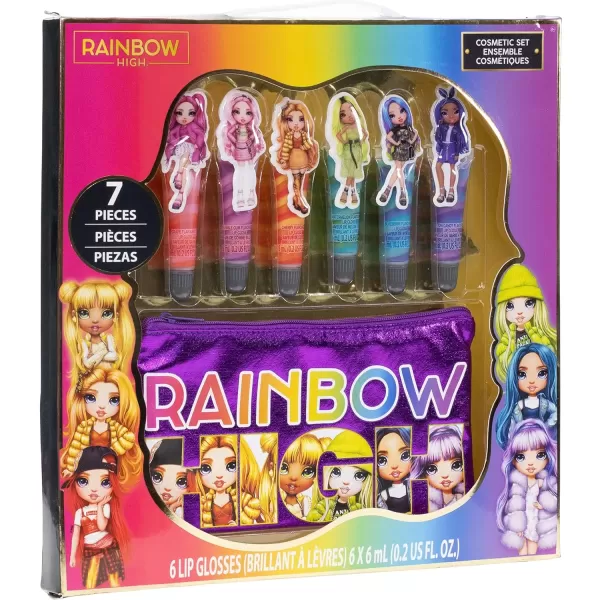 imageTownley Girl Rainbow High 7 Pcs Makeup Set with 6 Flavored and Swirled Lip Glosses ampamp Bonus Bag for Girls Ages 6 Perfect for Parties Sleepovers and Makeovers