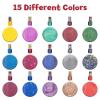 imageDisney 100 Kids Nail Polish Set with Glittery and Opaque Colors with Nail Stickers for Girls Kids Ages 3 Perfect for Parties Sleepovers and Makeovers 18 Pcs