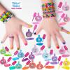 imageHello Kitty NonToxic WaterBased PeelOff Nail Polish Set with Glittery Shimmery ampamp Opaque Colors for Girl Kids Ages 3 Perfect for Parties Sleepovers ampamp Makeovers 18 Pcs
