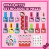 imageHello Kitty WaterBased Nail Polish Set PeelOff Set with Glittery ampamp Opaque Colors and Nail Accessories for Girls Kids Perfect for Dress Up Parties ampamp Makeovers Ages 3 by Townley Girl