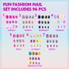 imageTownley Girl 96 Pcs GlitterGlamup ampamp Metallic PressOn Nails Artificial Fake False Nails Set for Tweens with PreGlue Full Cover Acrylic Nail Tip Kit Great for Gifts Parties Sleepovers ampamp MakeoversRainbow