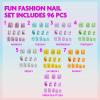 imageTownley Girl 96 Pcs GlitterGlamup ampamp Metallic PressOn Nails Artificial Fake False Nails Set for Tweens with PreGlue Full Cover Acrylic Nail Tip Kit Great for Gifts Parties Sleepovers ampamp MakeoversPurple
