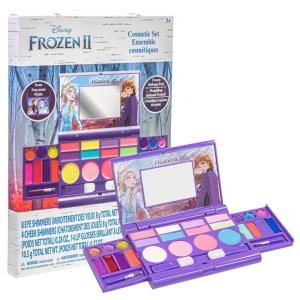 imageDisney Frozen AllinOne Kids Cosmetic Compact Set Includes Washable Lip Gloss Eye Shimmer Cheek Shimmer Brushes Colorful Portable Beauty Set for Girls Kids and Toddlers Ages 3 by Townley Girl1 Count Pack of 1
