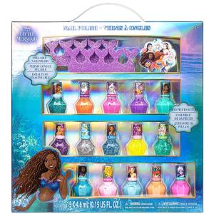 imageDisney The Little Mermaid Ariel Kids Washable Nail Polish Set Pretend Play Makeup Beauty Set Birthday Toys Gift for 3 4 5 6 7 8 9 10 11 12 Years Old Kid