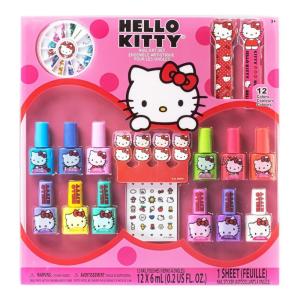 imageHello Kitty WaterBased Nail Polish Set PeelOff Set with Glittery ampamp Opaque Colors and Nail Accessories for Girls Kids Perfect for Dress Up Parties ampamp Makeovers Ages 3 by Townley Girl