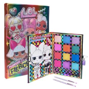 imageTownley Girl LOL Surprise 12Well Lockable Diary Shadow Palette with Practice Face Chart Shimmery and Opaque Colors Pigmented 2 Brushes NonToxic 6 Perfect for Parties Sleepovers