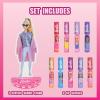 imageBarbie Lip Gloss with Acrylic Stand for Storage and Display Plant Based Lip Gloss Perfect for Parties Sleepovers Makeovers Birthday Gift for Girls Age 3 by Townley Girl