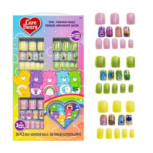 imageCare Bears 36 pcs Press on Nails for Kids  PreGlued ampamp Fake Nails with Nail File for Girls  Birthday Gifts for Ages 6 by Townley Girl