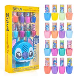imageTownley Girl Disney Stitch 16 Piece WaterBased Nail Polish with Nail Dryer PeelOff Nail Polish with Water Shimmer and Opaques Colors AA Batteries Not Included Ages 3