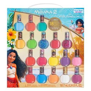 imageTownley Girl Moana 2 NonToxic WaterBased Peel Off Nail Polish Set with Glittery Shimmery Opaque Colors for Girls Kids Ages 3 Perfect for Parties Spa Days Makeovers 18 Pcs