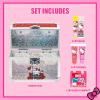 imageHello Kitty Cosmetic Makeup Train Case Set Includes Lip Gloss Tube Lip Balm Lip Gloss Compact for Girls Ages 3for Parties Sleepovers by Townley Girl