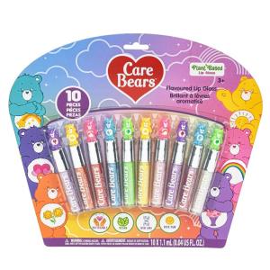 imageCare Bears 10 Piece Plant Based Lip Gloss Girls Party Favors First Makeup Set for Girl Perfect for Parties Sleepovers and Birthday Gifts Ages 3 by Townley Girl