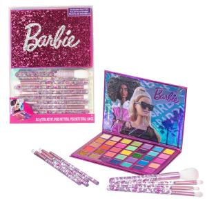 imageBarbie 35Well Shadow Palette Shimmery and Opaque Colors Pigmented Blendable 8 Application Brushes Ages 8 Perfect for Parties Sleepovers ampamp Makeovers By Townley Girl