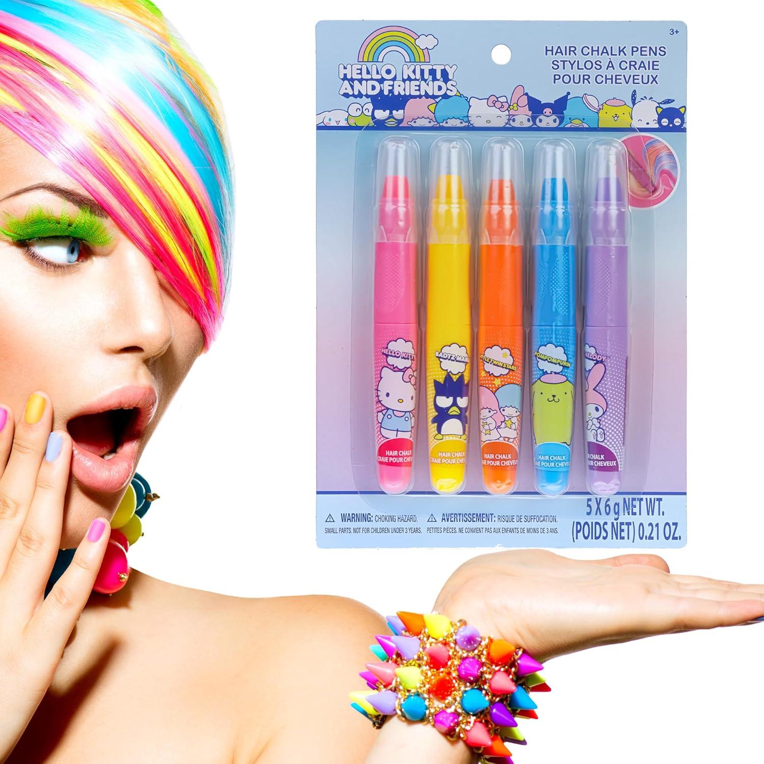 imageHello Kitty and Friends Temporary Hair Markers for Girls Washable Bright Vibrant Colors  Great for Birthday Gifts Stocking Stuffers Slumber Parties Ages 3 by Townley GirlHello Kitty  Friend