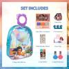 imageDisney Moana 2 Makeup Filled Backpack Set Including Lip Balm Nail Polish Nail File Hair Bows and Other Accessories Perfect for Parties Sleepovers and Makeovers Ages 3 by Townley Girl