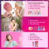 imageStitch Train Case Beauty Set Kids Makeup Kit for Girls Real Washable Makeup Set Play Makeup Party Favor Birthday Ages 3 4 5 6 7 8 9 10 11 12 by Townley GirlNeon Blue Glitter  Pink Violet Glitter