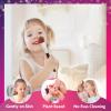 imageStitch Train Case Beauty Set Kids Makeup Kit for Girls Real Washable Makeup Set Play Makeup Party Favor Birthday Ages 3 4 5 6 7 8 9 10 11 12 by Townley GirlNeon Blue Glitter  Pink Violet Glitter