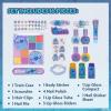 imageStitch by Townley Girl Cosmetic Makeup Train Case Set Includes Lip Gloss Shadows Brushes Nail Polishes Hair Clips Tattoos Accessories ampamp More for Girls Ages 3 Perfect for Parties Sleepovers