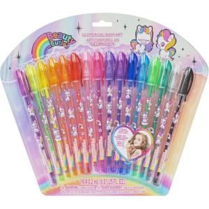 imageBarbie 16 Piece Glitter Pen Body Art Set Glittery and Bright Colors Ages 3 by Townley GirlUnicorn
