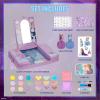 imageDisney Frozen Beauty Vanity Set with LightUp Mirror Includes Lip Gloss Eyeshadow Blush Brushes Nail Polishes Accessories AA Batteries Not Included Ages 3 by Townley Girl