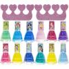 imageTownley Girl Disney Princess NonToxic WaterBased PeelOff Quick Dry Nail Polish with Nail SeparatorsGift Kit Set for Kids Girls14 Pc Set  Perfect for Parties Sleepovers and Makeovers