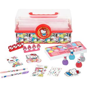 imageHello Kitty Tackle Box Cosmetic Set for Kids  Includes Nail Lip ampamp Eye Makeup  Safe NonToxic Beauty Playset for Ages 3 by Townley Girl