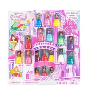 imageTownley Girl Disney Princess Castlebox NonToxic PeelOff WaterBased Natural Safe Quick Dry Nail Polish  Gift Kit Set for Kids Girls First Princess  Opaque Colors Ages 3 18 Pcs