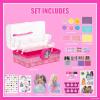 imageBarbie Tackle Box Cosmetic Set for Kids  Includes Nail Lip ampamp Eye Makeup  Safe NonToxic Beauty Playset for Ages 3 by Townley Girl