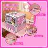 imageBarbie Beauty Deluxe Train Case Includes Lip Gloss Eyeshadow Nail Polish Blush Hair Accessories ampamp More for Girls Perfect for GiftGiving Ages 3 by Townley Girl