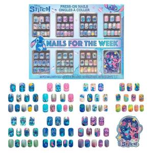imageDisney Stitch 84 Pcs GlitterGlamup ampamp Metallic PressOn Nails Artificial Fake False Nails Set Angel PreAdhesive Full Cover Nail Tip Set for Kids Girls Tweens Ages 6 by Townley Girl