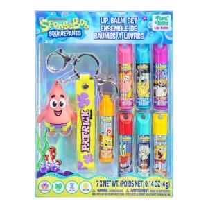 image:imageTownley Girl SpongeBob SquarePants 7 Pack Lip Balm with Keychain Plant Based Lip Balm for Girls Kids Chapstick Age 3