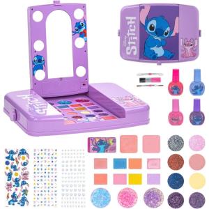 image:imageTownley Girl Disney Stitch Beauty Vanity Set with LightUp Mirror Includes Lip Gloss Eyeshadow Blush Brushes Nail Polish Accessories Batteries Not Included Ages 13 for GiftGiving