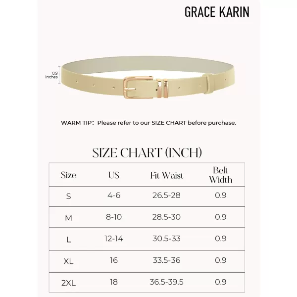 GRACE KARIN Women Leather Belt for Dresses Jeans Pants Waist Belt with Glod Buckle Medium PU Leather BeltBeige