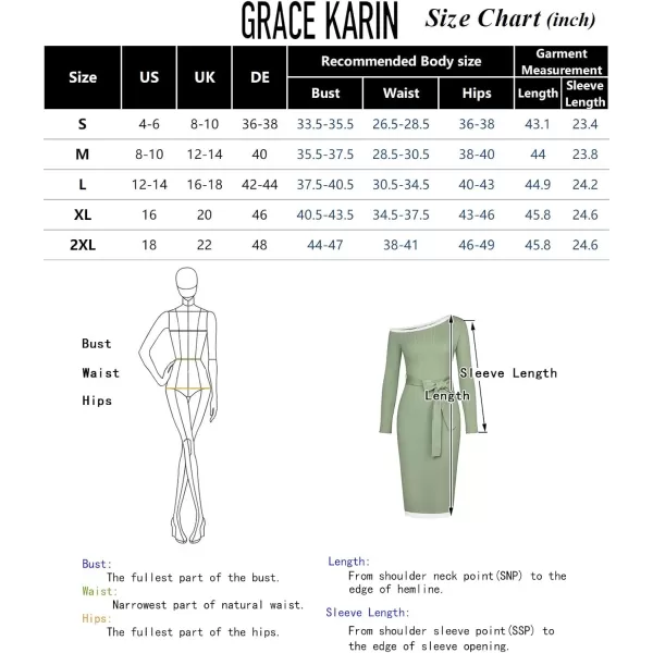 GRACE KARIN Womens 2024 Fall Sweater Dress One Shoulder Long Sleeve Ribbed Knit Tie Waist Casual Bodycon Midi DressesBlack