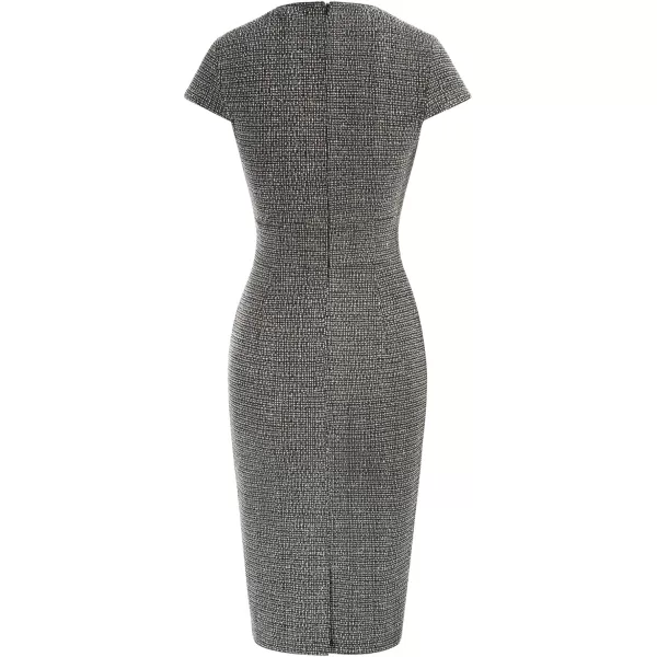 GRACE KARIN Womens Gorgeous Pencil Dress Cap Sleeve Tweed Pencil Dress for WorkGrey Tweed