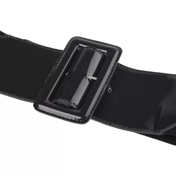 GRACE KARIN Womens Stretchy Belt 1950s 3 Inch Wide Elastic BeltsBlack