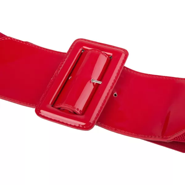 GRACE KARIN Womens Stretchy Belt 1950s 3 Inch Wide Elastic BeltsBlackred