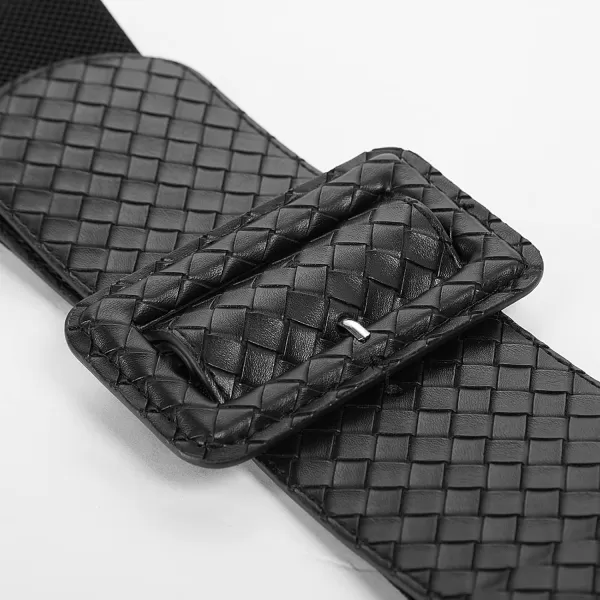 GRACE KARIN Womens Stretchy Belt 1950s 3 Inch Wide Elastic BeltsBraid Black