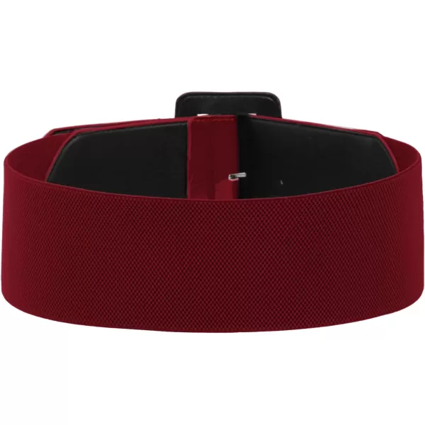 GRACE KARIN Womens Stretchy Belt 1950s 3 Inch Wide Elastic BeltsDark Red