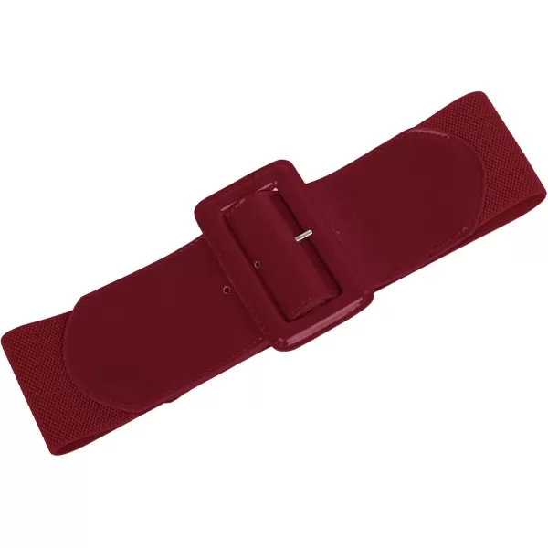 GRACE KARIN Womens Stretchy Belt 1950s 3 Inch Wide Elastic BeltsDark Red