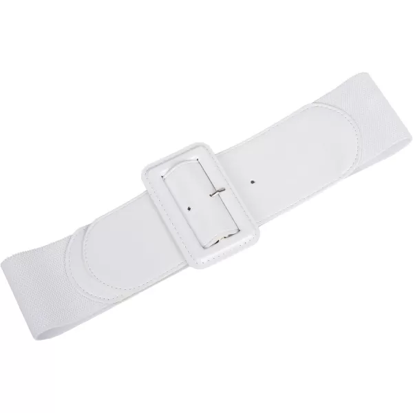 GRACE KARIN Womens Stretchy Belt 1950s 3 Inch Wide Elastic BeltsWhite