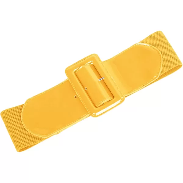 GRACE KARIN Womens Stretchy Belt 1950s 3 Inch Wide Elastic BeltsYellow