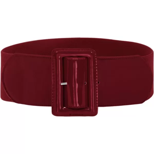 GRACE KARIN Womens Stretchy Belt 1950s 3 Inch Wide Elastic BeltsDark Red