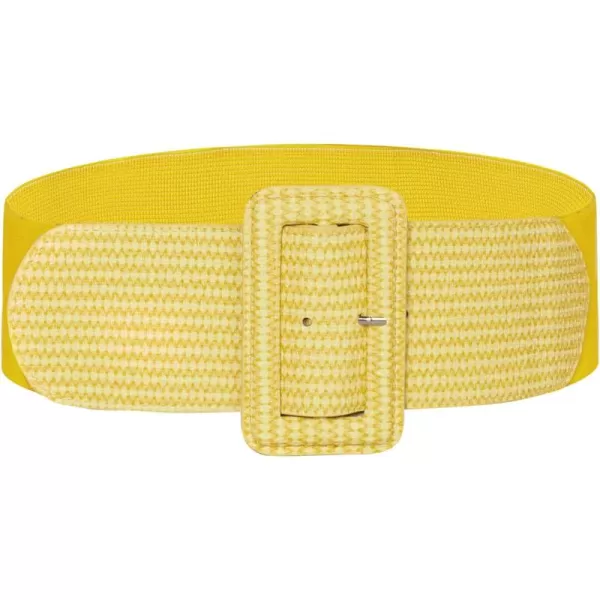 GRACE KARIN Womens Stretchy Belt 1950s 3 Inch Wide Elastic BeltsRetrolight Yellow