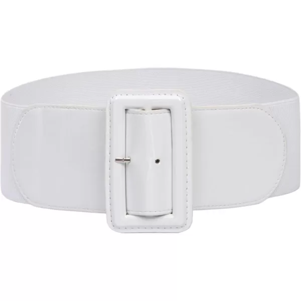 GRACE KARIN Womens Stretchy Belt 1950s 3 Inch Wide Elastic BeltsWhite