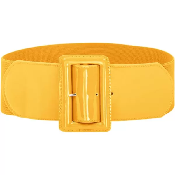 GRACE KARIN Womens Stretchy Belt 1950s 3 Inch Wide Elastic BeltsYellow